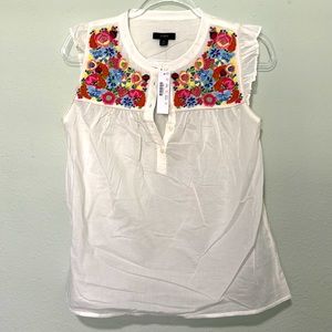 J crew embroidered top